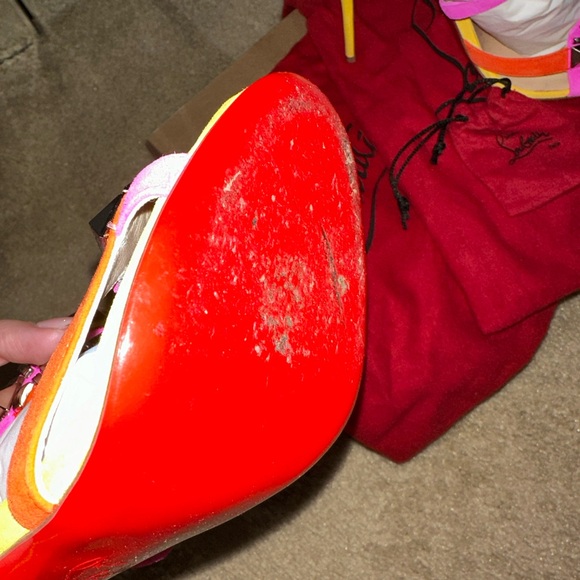 Christian Louboutin Suede Calfskin Studded Galerietta 100 heel Multicolor - Picture 10 of 10